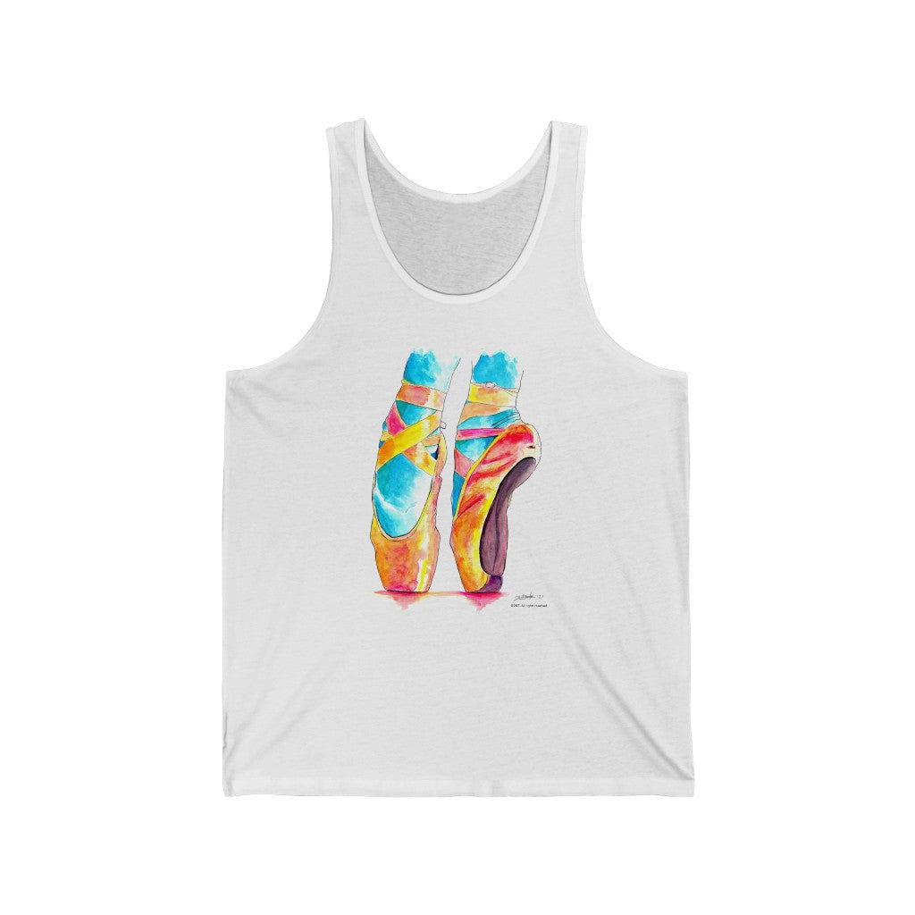Watercolor Pointe Shoes - Unisex Jersey Tank