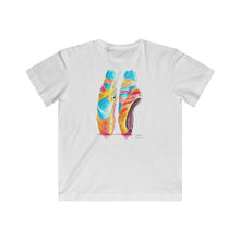 Load image into Gallery viewer, Watercolor Pointe Shoes - Design on Front -  Kids Fine Jersey (White, Light Pink)
